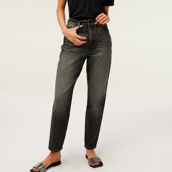 Good American Good Mom High Rise Vintage Black Jean NEW - Picture 1 of 7